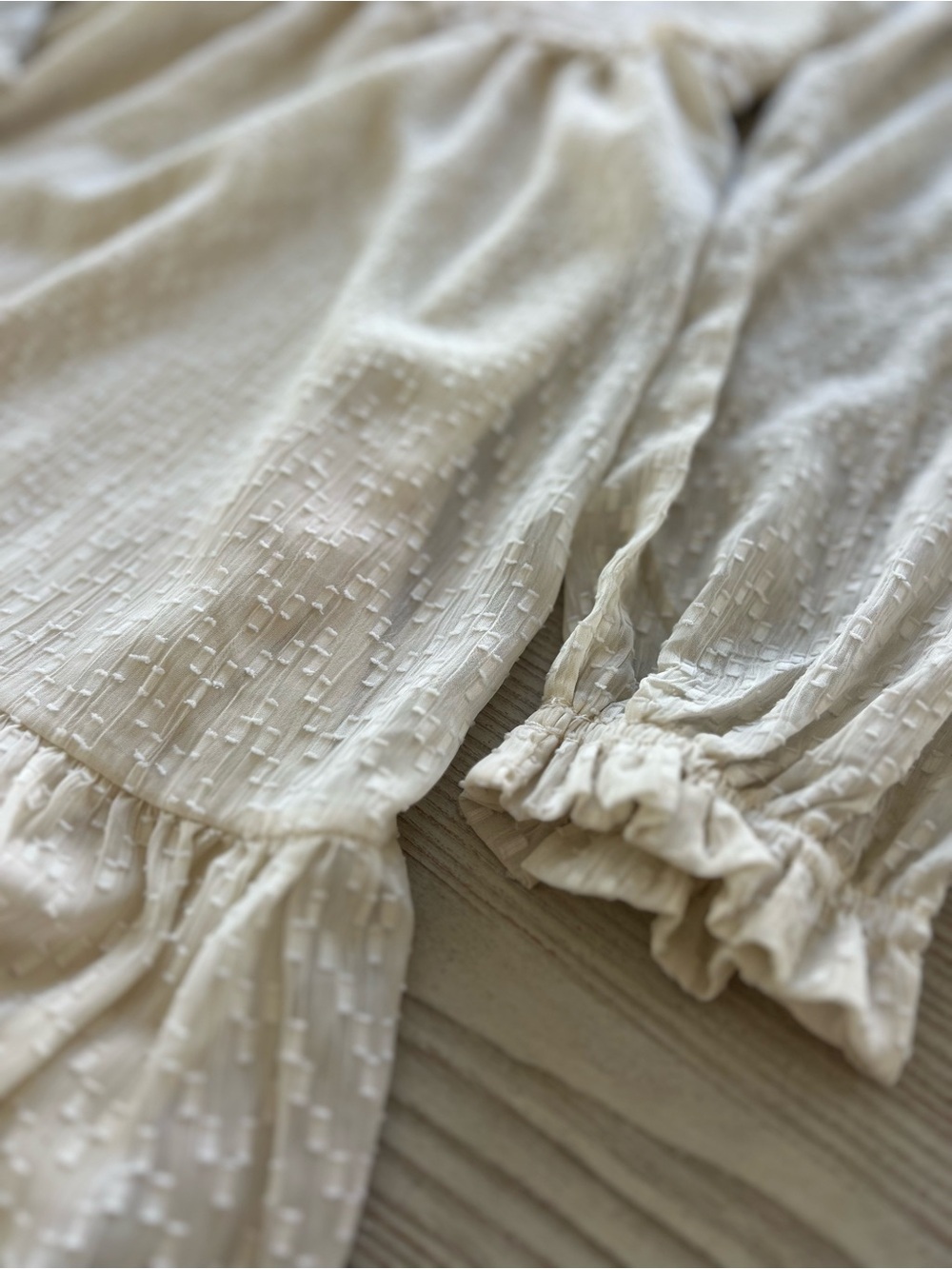 Chelsea28 Cream Swiss Dot Smocked Mini Dress - Picture 4 of 12